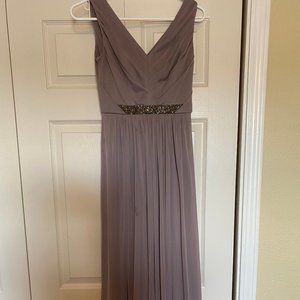 David's Bridal Long Mesh Dress Portobello